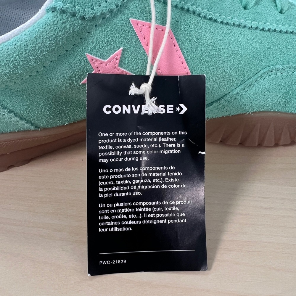 Converse Star Player 76 Mens 11.5 Womens 13 Mint Green Pink Suede A15090C - Picture 6 of 8